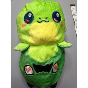 TeeTurtle Reversible Dragon Plushie Green Mood Toy Happy Grumpy Fire Eyes 4 inch